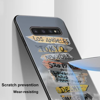 Pasaules Kartes Gadījumā Samsung Galaxy S9 S10 S8 S7 S10e S20 Ultra A51 A71 A50 A40 A20E A70 Piezīme 20 10 9 8 Plus Rūdīts Stikls Fundas