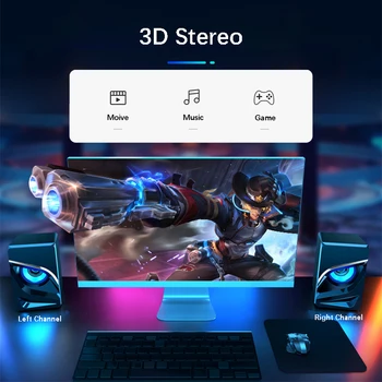 PC Spēļu Skaļruņi, 2.0 Kanālu Stereo, Datora Skaņas Joslu Skaļruņi ar Kompakta Izmēra, Manevrēt Bluetooth Skaļruni 2020