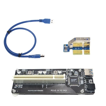 PCIE PCI-E, PCI Express X1, lai PCI Stāvvadu Karte, Autobusu Karti Augstas Efektivitātes Adapteris Converter USB 3.0 Kabelis Desktop PC ASM1083 Chip