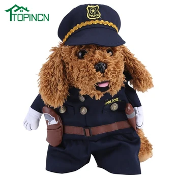 Pet Suns, Kaķis Kostīmi Atdzist Policijas Vienotu Mētelis Halloween Cosplay Apģērbu Kucēniem Tēmu Puse Mērci Suņu Apģērbu