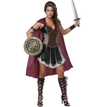 Pieaugušo Sieviešu Romiešu Princese Xena Gladiator Tērpu Halloween Karnevāla Puse Spartas 300 Karavīri, Karavīru Cosplay Apģērbs