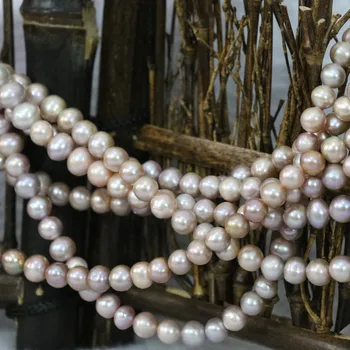 Piekariņi skaistu saldūdens dabas kultivētas pērles zaudēt krelles nearround 7-8mm karstā pārdošanas augstākās kvalitātes rotaslietu izgatavošana 15inch B1368