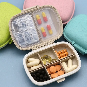 Pill Box Ceļot ērti medicīna Pill Box 8 Tīkli tabletes dozatoru pill organizer Tablete Pillbox Gadījumā, ja Konteiners Narkotiku Dalītāju