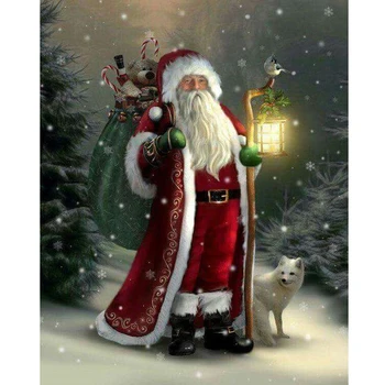 Pilna 5D Diy Daimond Krāsošana Krusta slēdzis Santa Claus 3D Dimanta Krāsošana Pilnu Kvadrātveida/Apaļā Rhinestones Gleznu Izšūšana