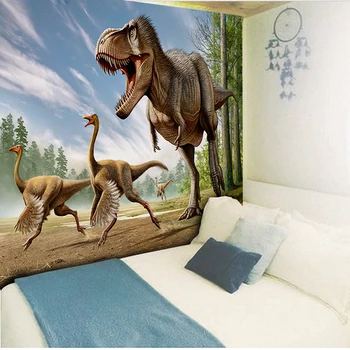 Pirmatnējā Meža Running Dinozauru Gobelēns Sienas Karājas Dzīvnieku Dekoratīvie Paklāji Dzīvojamā Istabā, Segu, Galdautu Jogas Paklājiņš