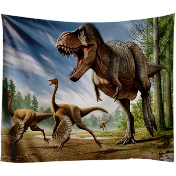 Pirmatnējā Meža Running Dinozauru Gobelēns Sienas Karājas Dzīvnieku Dekoratīvie Paklāji Dzīvojamā Istabā, Segu, Galdautu Jogas Paklājiņš