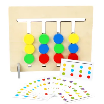 Pirmsskolas Izglītības Rotaļlietas, Slaidu Krāsu & Forma Atbilstošas prāta Spēles, Loģika Spēles Montessori Izglītojošas Koka Rotaļlietas Bērniem C0644H