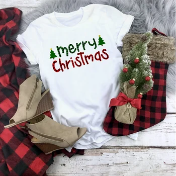 Pleds Priecīgus Ziemassvētkus T Krekls Sieviešu Modes Cute Grafikas Tee Kawaii TShirt Modes Hipster Ziemassvētku Puse Stilā Un Tumblr Krekls