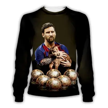 PLstar Cosmos Lionel Messi Futbola Sportists Harajuku Streetwear Unisex Sportists Smieklīgi Ikdienas pelēkā vārna/Krekls/Jaka/-a3