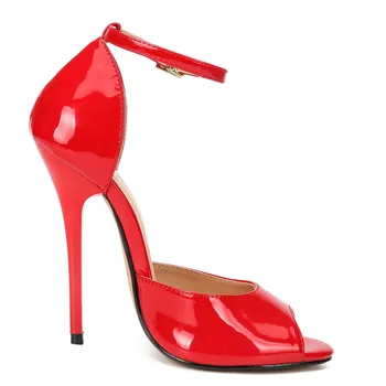 Plus:37-49 50 feminino augstpapēžu kurpes Sieviešu Banketa kurpes Potītes Siksniņu, zapatos mujer 13cm Tievu Papēdi Peep Toe kurpes sieviete Biroja Sūkņi