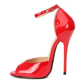 Plus:37-49 50 feminino augstpapēžu kurpes Sieviešu Banketa kurpes Potītes Siksniņu, zapatos mujer 13cm Tievu Papēdi Peep Toe kurpes sieviete Biroja Sūkņi