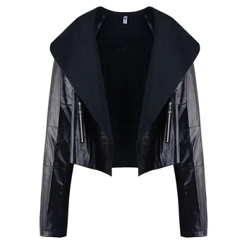 Plus lieluma PU Ādas jaka, mētelis līdz 2018. gada Rudenī, ziemas mēteļi, sieviešu jakas Sieviešu ikdienas rāvējslēdzēju streetwear melna jaka femme S-4XL