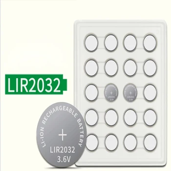 Poga Šūnu Li-ion Akumulators LIR2032 3.6 V 20 Gab - 2032 Aizstāt CR2032 Monētas