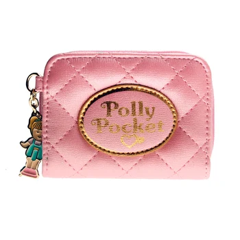 Polly pocket pink stepēts sieviešu maki Sieviešu monētas maku dft6717