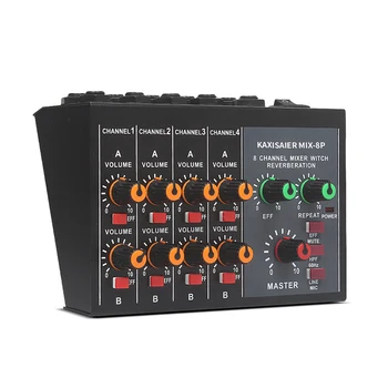 Portatīvo ABS Ciparu 8-Kanālu Stereo Skaņu Miksēšanas pults Atbalss Efekts Audio Mikseris tiešraidi Adapteri