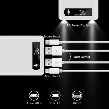 Power Bank Turētājs Gadījumā 18650 Akumulatoru Lādētājs Kaste Dual USB Porti LCD Digitālais Displejs 18650 Shell Uzglabāšana, Mobilo Tālruņu Lādētāju