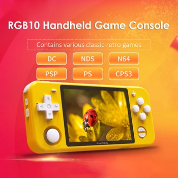POWKIDDY RGB10 Retro Rokas Spēļu Konsole, 3.5 collu IPS Ekrāns ir Atvērtā koda Sistēma, RK3326 Čipu Video Spēli Spēlētājs Bērnu Bērniem Dāvanu