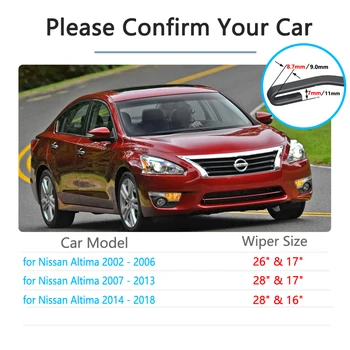 Priekš Nissan Altima 2002~2018 Tīrītāju slotiņu Auto Piederumi Uzlīmes Vējstikla Tīrītāji 2003 2006 2007 2008 2013 2016 2017