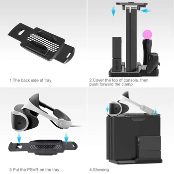 PS4 Pro Slim /PS VR Pārvietot Daudzfunkcionāls Dzesēšanas Stand & USB 3.0 5V Kontrolieris Uzlādēšanas Doka Staciju par Playstation 4 & PSMove