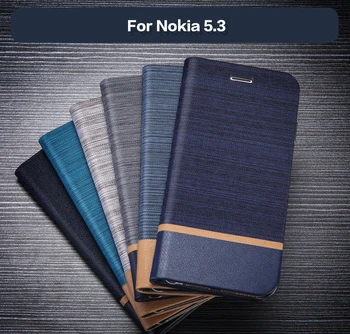 PU Ādas Maciņš Case For Nokia 5.3 Uzņēmuma Tālruņa, Gadījumā, Nokia 5.3 Grāmatu Gadījumā Mīksta Silikona Vāciņu Atpakaļ