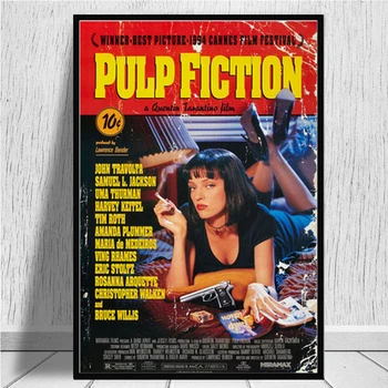 Pulp Fiction Kventina Tarantino Kanvas Glezna Vintage Filmu Plakāti un Izdrukas Sienas Mākslas Ainu, viesistaba, Mājas Apdare