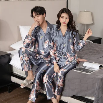 Pāris 2GAB Miega Komplekts Celtņa Drukāšanas Pidžamu Uzvalks Naktsveļu Zīdaini Līgavas Kāzu Dāvanu Peldmētelis Kimono Kleita Gadījuma Homewear