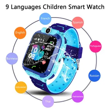 Q12 Bērnu Smart Watch SOS Tālruni, Skatīties Smartwatch Bērniem 9 Valodās Ūdensizturīgs IP67 Bērniem Dāvanu IOS Android