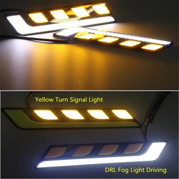 QCDIN Auto LED Pagrieziena Signālu Gaismas, Spilgti Dienas DRL Dienas Gaitas Ultra Spilgti COB Gaismas Braukšanas Miglas Lukturi Dienas Gaismas lukturi