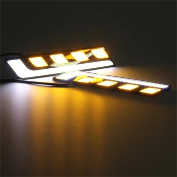 QCDIN Auto LED Pagrieziena Signālu Gaismas, Spilgti Dienas DRL Dienas Gaitas Ultra Spilgti COB Gaismas Braukšanas Miglas Lukturi Dienas Gaismas lukturi