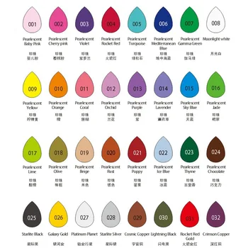 QITAI 32 Krāsas, Multi-Krāsainu Ūdens Piliens Inkpad Uzstādīt Mirdzēt Ietekmi Scrapbooking Eļļa, Gumijas Zīmogu Tintes Spilventiņu Veidni, Krāsošana