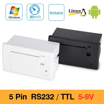 QR701 RS232 TTL Mini Siltuma Saņemšanas Printeri Panelī Iestrādāta tickect Printeri, 5v-9v Atbalsta ESC POS Arduino Android 5 Pin