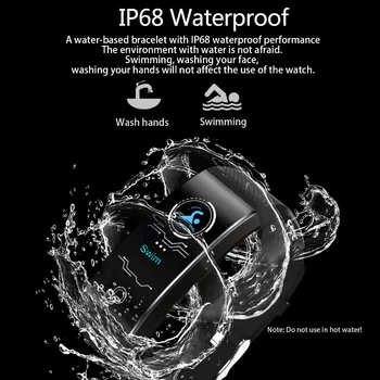 QW18 Krāsu Ekrāns Smart Aproce Sirds ritma Monitors IP68 Ūdensnecaurlaidīga Fitnesa Tracker Band Bluetooth Sporta Aproces 24H Kuģis