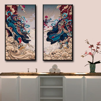 Radošā Mitoloģisko Skaitļi Senajā Ķīnā Audekla Apgleznošana Sienu Mākslas Drukāt Uz dzīvojamo Istabu Mājas Dekoru cuadros