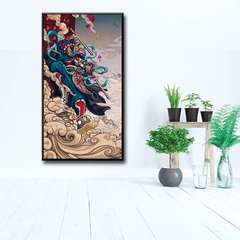 Radošā Mitoloģisko Skaitļi Senajā Ķīnā Audekla Apgleznošana Sienu Mākslas Drukāt Uz dzīvojamo Istabu Mājas Dekoru cuadros