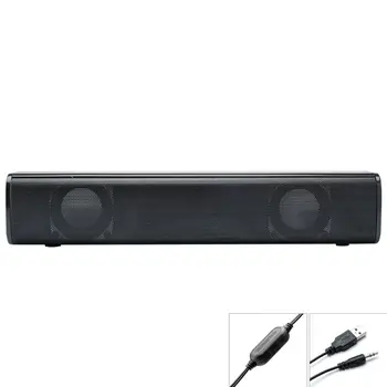 Rakstāmgalda Sloksnes Soundbar Skaļrunis ar 3,5 mm Stereo Skaļuma regulēšana un USB Powered PC Klēpjdatoru, Mobilo Telefonu, Planšetdatoru, MP3