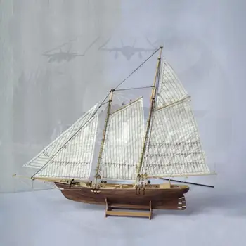 RCtown 1:120 DIY Koka Montāža Buru Kuģa Modelis Classic Buru Laivu, Lāzera Griešanas Procesā Puzzle Rotaļlietas