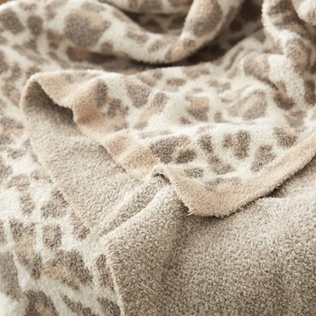REGINA Bieza Ziemas Siltā Mest Segu Trīs Krāsu Žakarda Elegants Svītru Malas Delikāts Leopard Trikotāžas Gultas Mājīgu Pleds Segas