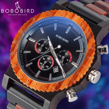 Relogio BOBO PUTNU Vīriešu Koka Skatīties Klasisks Hronogrāfs Koka Spilgtas Krāsas Pulksteņi Elegants Modes Dizains, Liela Izmēra Timepieces