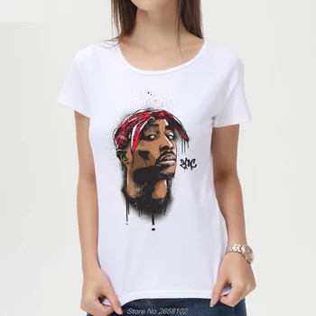 Reperis 2Pac/Tupac Iespiesti Sieviešu T Krekls ar Īsām Piedurknēm O-veida Kakla Topi Fashion 
