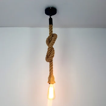 Retro Vintage Virves Lampa, Bēniņi DIY Virves Lustra Rūpniecības Lampas Amerikāņu Stila Ding Dzīvojamā Istaba, Restorāns