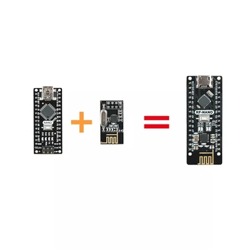 RF Nano V3.0 Micro USB Modulis ATmega328P QFN32 5V 16M CH340 Integrēt NRF24l01+2.4 G Bezvadu Imme Par Arduino