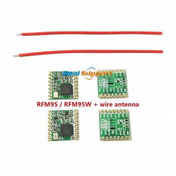 RFM95 RFM95W 915 868 RFM95-868MHz RFM95-915MHz LORA SX1276 bezvadu raiduztvērēju modulis ar vadu antenas FCC, ROHS ETSI REACH