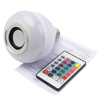 RGB Bezvadu Bluetooth Skaļruni, Spuldzes Mūzikas Atskaņošanas Enerģijas Taupīšanas RGB Soptlight E27 LED Gaismas Lampa Ar Tālvadības pulti
