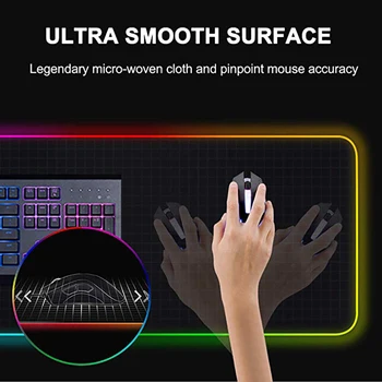RGB Dators Gaismas Spēļu peles paliktnis Krāsains Lielu Mirdzošu USB LED Pagarināts Illuminated Keyboard PU neslīdoša Segu Galda Paklājiņš