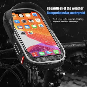 Rietumu Riteņbraukšanas Ūdensizturīgs Touch Screen Velo Soma Top Priekšā Cauruļu Rāmi MTB Road Bike Bag 6.0 collu Telefonu Gadījumā Stūres Somas
