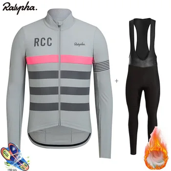 Riteņbraukšana džersija komplekts Ralvpha RSP Pro ziemas velo apģērbs, siltas vilnas vilnas Ropa Ciclismo Invierno riteņbraukšana vīriešu zeķes triatlona