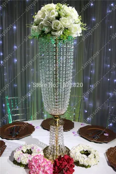 Romantisku kāzu 6pcs/daudz bezmaksas sūtījumu sudraba vai Zelta akrila ziedu stand kāzu galda centerpieces kāzu gadījumā