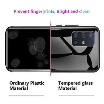 Rūdīta Stikla Telefonu Gadījumā Samsung Galaxy A51 A71 A50 A70 A21s A31 A41 A30 A40 A10 A20 Vienā Virzienā Aizmugurējo Vāciņu Coque Capa