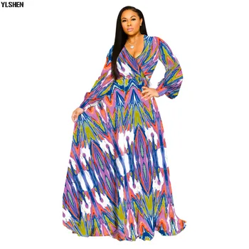 S-5XL Āfrikas Kleitas Sievietēm Dashiki Drukāt Āfrikas Drēbes, Drēbes Africaine 2019 Modes garām Piedurknēm Maxi Kleita Āfrikas Apģērbi