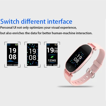 S3 Plus Smart Skatīties Krāsu Ekrāns Ūdensizturīgs Sirds ritma Monitors Sievietes, Dāmas Smartwatch relogio inteligente Android, IOS reloj